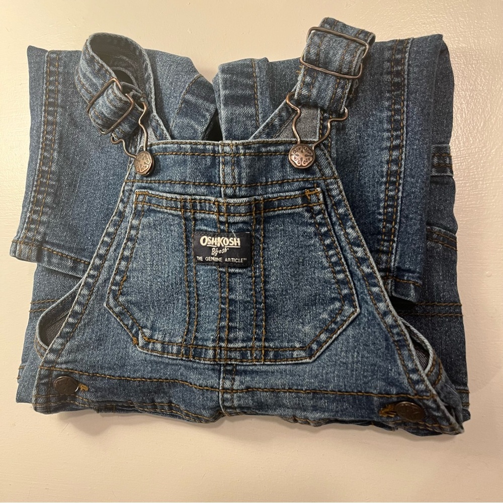 OshKosh 18 month denim overalls with snap legs
